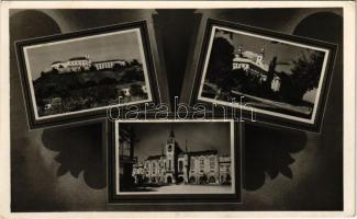 1943 Munkács, Mukacheve, Mukachevo, Mukacevo; mozaiklap, vár. Schönfeld Henrik kiadása / multi-view postcard, castle (EK)