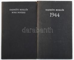 Radnóti Miklós: Bori notesz. I-II. köt. Radnóti Miklós utolsó versei. Bp., 1970, Magyar Helikon. Hasonmás kiadás. Kiadói kartonált papírkötés / kiadói papírkötés, gerincen kis sérülés