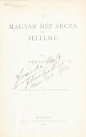 Herman Ottó: A magyar nép arcza és jelleme. Bp., 1902., Kir. M. Természettudományi Társulat,(Hornyánszky-ny.), 4+212 p.+11 t. Szövegközti illusztrációkkal. Első kiadás. Kiadói aranyozott egészvászon sorozatkötésben, Lap szélén ázásnyomok, két tábla összeragadt, sérült.