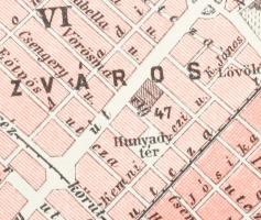 cca 1900 Budapest főváros térképe, rajzolta: Homolka József, In: Athenaeum Kézi Lexikon, Bp., Kellne...