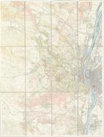 cca 1920 Budai hegyek térképe, 1:37.500, vászonra kasírozva, 60x46,5 cm