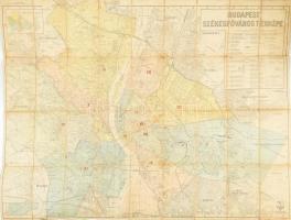 cca 1935 Budapest székesfőváros térképe, 1: 25.000, Bp., M. Kir. Állami Térképészet, vászonra kasírozva, a vászon hátoldala foltos, 89x70cm