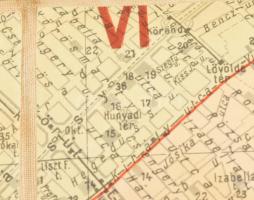 cca 1935 Budapest székesfőváros térképe, 1: 25.000, Bp., M. Kir. Állami Térképészet, vászonra kasíro...