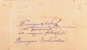 cca 1927 Nagys. Bunyor Erhard úr és neje családiház építkezése (Bp. X., Óhegy u. 34.), tervező és ki...