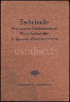 1929 Eschebach Warmwasser-Druckautomaten, Wand-Gasbedaöfen, Heisswasser-Vorratsautomaten. Musterbuch 47, Ausgabe 1929. Fürdőszobai (vízmelegítő, zuhany) berendezések katalógusa, német nyelvű, kissé foltos, 16 p.