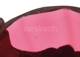 Ezüst(Ag) só és borstartó, sérült üveg betéttel, jelzett, 8×8,5 cm, nettó: 25,8 g