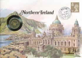 Észak-Írország 1991. 1Ł bélyeges érmés borítékon, német nyelvű ismertetővel T:AU Northern Ireland 1991. 1 Pound envelope with stamp with description in German C:AU