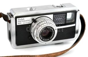 Kodak Instamatic 500 kamera, Schneider Kreuznach Xenar f: 2,8/38mm objektaívvel eredeti tokkal, bőr ...