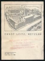 cca 1930 Leitz Tabellen zur Leica Kamera. 36p. Gyűrődéssel
