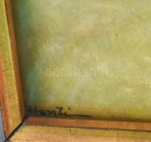 Honti Nándor (1878-1961): Körmenet. Olaj, karton, jelzett; keretben. 16x10 cm