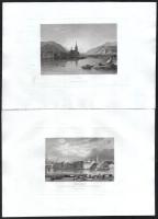 cca 1850 Európai városrészletek és panorámák, össz. 15 db: Königsberg (Kaliningrad), Innsbruck, Bing...