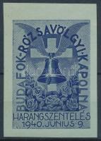 1940 Budafok Rózsavölgyi kápolna harangszentelés levélzáró