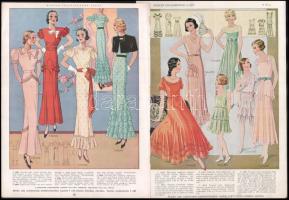 cca 1930-35 10 art deco női divatkép a Magyar Úriasszonyok Lapjából. Ofszet, papír. Részben kissé fo...