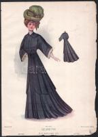 cca 1903-1906 5 szecessziós/art nouveau női divatkép, többségében a Le Bon Ton c. lapból. Litográfia...