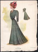 cca 1903-1906 5 szecessziós/art nouveau női divatkép, többségében a Le Bon Ton c. lapból. Litográfia...