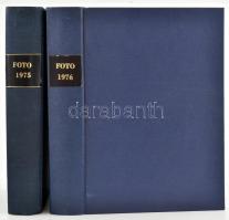 Fotó 1975/1-12. és 1976/1-12. sz. (2 teljes évfolyam). Gazdag fekete-fehér képanyaggal. Egészvászon-...