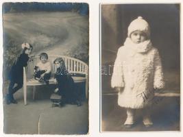 GYEREKEK - 23 db régi fotó portré vegyes minőségben / CHILDREN - 23 pre-1945 photo portraits in mixe...