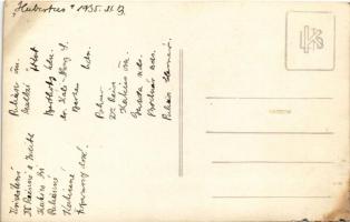 Helyőrség tisztikar "Hubertus" vadászlovaglása 1935. október 3-án. photo (szakadások / tea...