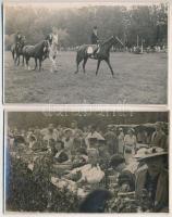 1937 Balatonföldvár, lóverseny. Foto Seidner Budapest - 2 db eredeti fotó képeslap