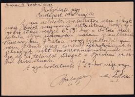 1931 6f díjjegyes expressz helyi levelezőlap 24f díjkiegészítéssel