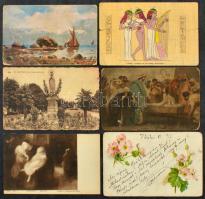 Kb. 500 db RÉGI és MODERN képeslap dobozban, vegyes motívumok / Cca. 500 pre-1945 and modern postcards in a box, mixed motives