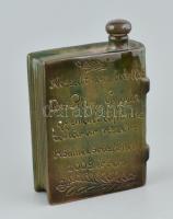 Ambrus Attila: Pálinkás könyv. Címeres, mázas kerámia butéla, Jelzett, hibátlan 20 cm