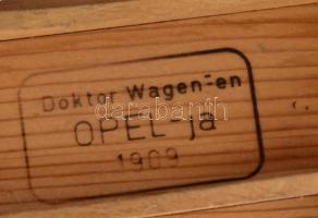 Régi Opel autó fa makett, jelzett 17 cm