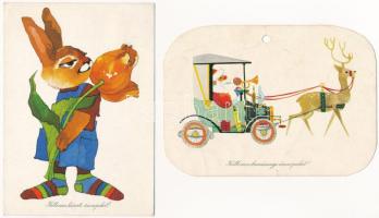 20 db MODERN magyar retro grafikai képeslap vegyes minőségben. Képzőművészeti Alap / 20 modern Hunga...