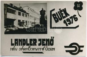 1975-1976 Landler Jenő MÁV Javítóüzem - 4 db modern újévi üdvözlő képeslap