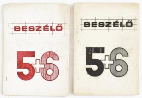1982 A Beszélő c. szamizdat kiadvány 5+6 száma, két kötetben. Tűzött papírkötés, kissé sérült borítóval, 167 p.