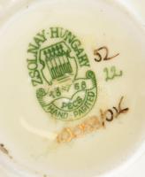 Zsolnay virág mintás vázácska Kézzel festett, jelzett, hibátlan 11 cm