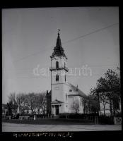 cca 1930-1940 Kunszentmiklós, Baksay Sándor Református Gimnázium, 3 db fotónegatív, 6×6 cm