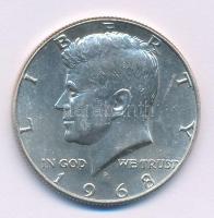 Amerikai Egyesült Államok 1968D 1/2$ Ag Kennedy kapszulában T:AU USA 1968D 1/2 Dollar Ag Kennedy in capsule C:AU