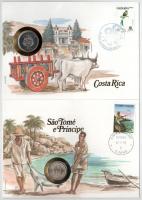 5db-os érmés boríték tétel, mind különféle és német nyelvű tájékoztatóval, benne: Haiti, Mozambik, T...