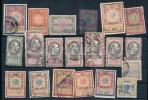 Ausztria 60 db illetékbélyeg az 1800-as évekből, 2 db stecklapon