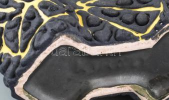 Király dupla váza. Tigris mintás, plasztikus, Kézzel festett, jelzett, hibátlan 24 cm