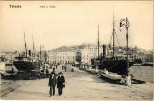Trieste, Trieszt; Molo S. Carlo / port, steamships