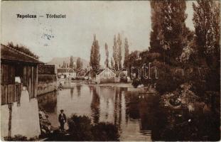 1918 Tapolca, Tó részlet. Kiadja Löwy B. (ázott sarkak / wet corner)