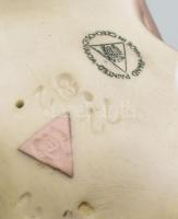 Porcelán elefánt. Csehszlovák, biszkvit porcelán jelzett, kis kopással 30 cm