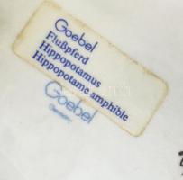 Goebel porcelán víziló. Kézzel festett, jelzett, minimális kopással 18 cm