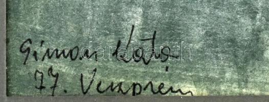 Simon Kata (?-): Veszprém. Akvarell, papír, jelezve balra lent. Üvegezett fakeretben. 46,5×34 cm