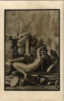 Meztelen erotikus művészlap / Erotic nude art postcard (fl)