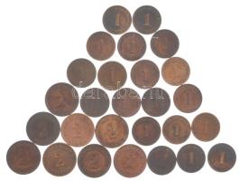 Német Birodalom 1875-1915. 1pf bronz (19xklf) + 2pf bronz (8xklf) T:AU-F German Empire 1875-1915. 1 Pfennig bronze (19xdiff) + 2 Pfennig bronze (8xdiff) C:AU-F