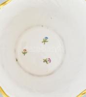 Herendi Viktória mintás kaspó. Kézzel festett, jelzett, minimális lepattanással d: 18 cm, m: 16 cm