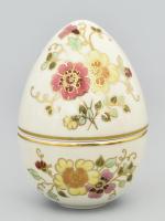 Zsolnay pillangó mintás porcelán tojás. Kézzel festett, jelzett, hibátlan 13 cm