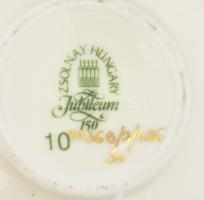 Zsolnay pillangó mintás porcelán tojás. Kézzel festett, jelzett, hibátlan 13 cm