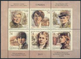 Az első világháború brit hősnői Szerbiában bélyegfüzet lap, British heroines of the First World War in Serbia stamp booklet page