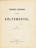 Vecsey Sándor újabb költeményei. Pest, 1860, Wodianer F., VIII+240 p. Kiadói kopott félvászon-kötés.