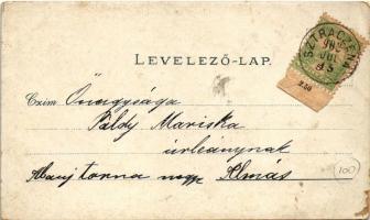 1902 Dobsina, Dobschau; templom / church. Kunstanstalt Mehner & Maas Art Nouveau, floral, litho ...