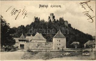 1909 Divény, Diwein, Divín; Hrad Divín / vár / castle (fa)